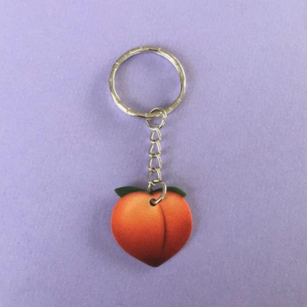 Brand New Peach Emoji Keychain
